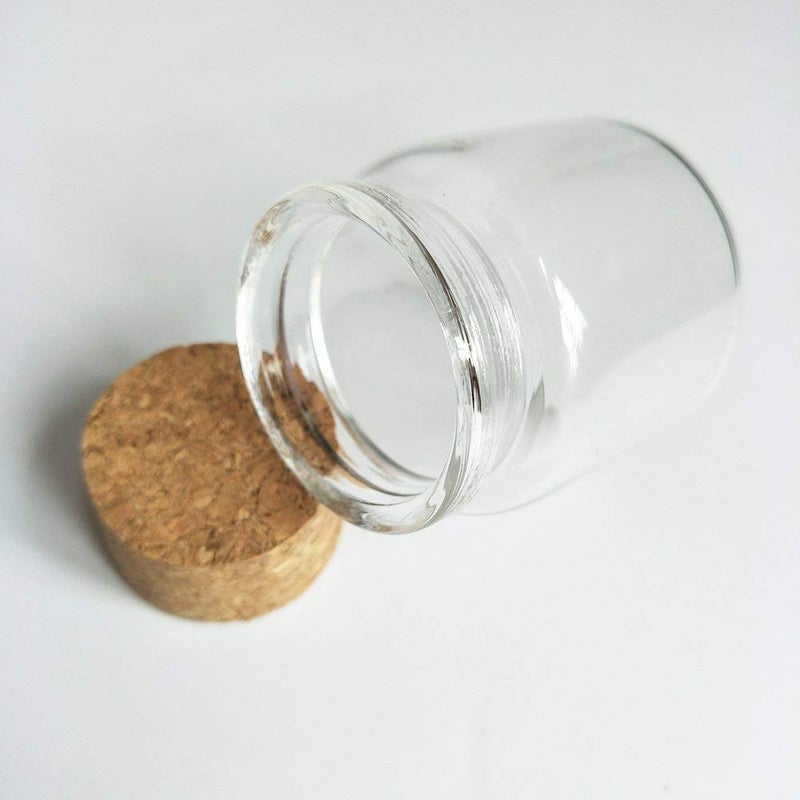 Luo House 3pcs 50ml Small Glass Bottles Vials Jars Glass with Cork Stopper Storage Bottle 50ml 47x50mm(1.85x1.96inch) - Image 4